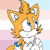 Size: 2048x2048 | Tagged: safe, skye prower, fox, anonymous artist, ear fluff, female, frown, gender swap, lesbian, lesbian pride, looking up, mobius.social exclusive, neck fluff, outline, pride, pride flag background, solo, trans female, trans pride, transgender