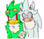 Size: 1658x1484 | Tagged: safe, artist:blehhhh36, jet the hawk, silver the hedgehog, hedgehog, blushing, duo, gay, hawk, jet x silver, males only, shipping, white background