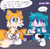 Size: 2048x2023 | Tagged: dead source, safe, artist:chibi-0004, kit the fennec, miles "tails" prower, ask response, blushing, controller, dialogue, duo, english text, eyebrows clipping through hair, eyes clipping through hair, fizzy soda can, gaming, gay, holding something, kit x tails, looking offscreen, male, males only, minecraft, mouth open, popcorn, purple background, shipping, simple background, sitting, speech bubble