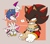 Size: 2013x1760 | Tagged: safe, artist:mixaonyii, shadow the hedgehog, silver the hedgehog, sonic the hedgehog, hedgehog, abstract background, asexual, asexual pride, bisexual, bisexual pride, cute, face paint, flag, flat colors, frown, gay, gay pride, mlm pride, nonbinary, nonbinary pride, one fang, pansexual pride, pride, question mark, shirt, silvabetes, smile, sonabetes, trio, words on a shirt
