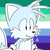 Size: 768x768 | Tagged: safe, artist:homophobic-sonic, miles "tails" prower, sonic mania adventures, 2023, arctic fox, edit, heart, icon, male, mlm pride, pride flag background, smile, solo, species swap