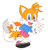 Size: 1967x2048 | Tagged: safe, miles "tails" prower, fox, 2023, anonymous artist, blushing, female, heart, hoodie, looking at viewer, mobius.social exclusive, mouth open, one fang, pink shoes, simple background, skirt, smile, solo, trans female, transgender, v sign, walking, white background