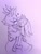 Size: 540x720 | Tagged: safe, artist:laconchadetupadre, amy rose, blaze the cat, cat, hedgehog, 2019, amy x blaze, amy's halterneck dress, blaze's tailcoat, clothes, dress, eyes closed, female, females only, heart, kiss on head, lesbian, shipping, sketch, traditional media