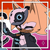 Size: 2048x2048 | Tagged: safe, whisper the wolf, wolf, anonymous artist, edit, female, icon, lesbian, lesbian pride, mobius.social exclusive, outline, pride, pride flag background, solo, sparkles