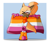 Size: 2400x2000 | Tagged: safe, artist:mechathetecha, whisper the wolf, wolf, 2023, blue background, blushing, border, eye clipping through hair, eyebrow clipping through hair, female, flag, holding something, lesbian, lesbian pride, pride, pride flag, shadow (lighting), simple background, smile, solo