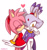 Size: 540x569 | Tagged: safe, artist:nakkart, amy rose, blaze the cat, cat, hedgehog, 2014, amy x blaze, amy's halterneck dress, blaze's tailcoat, blushing, clothes, cute, dress, eyes closed, female, females only, heart, kiss on cheek, lesbian, shipping