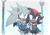 Size: 1380x966 | Tagged: safe, artist:zan0tix, shadow the hedgehog, silver the hedgehog, 2022, abstract background, coat, duo, eyelashes, frown, gay, holding them, male, males only, outdoors, shadow x silver, shipping, smile, snow, standing