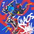 Size: 2000x2000 | Tagged: safe, artist:hypemstar, chaos sonic, sonic prime, abstract background, agender, character name, english text, outline, robot, solo, solo agender, wink