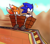 Size: 911x800 | Tagged: safe, artist:doodlebless, miles "tails" prower, sonic the hedgehog, fox, hedgehog, underground zone, abstract background, classic sonic, classic tails, clouds, daytime, duo, looking down, looking offscreen, male, males only, minecart, outdoors, scared, signature, sonic the hedgehog 2 (8bit), sweatdrop
