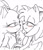 Size: 540x624 | Tagged: safe, artist:smsskullleader, amy rose, blaze the cat, cat, hedgehog, 2015, amy x blaze, amy's halterneck dress, blaze's tailcoat, blushing, clothes, cute, dress, female, females only, hand on cheek, lesbian, shipping, sketch