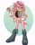 Size: 2048x2622 | Tagged: safe, artist:tillytilli, julie-su, echidna, abstract background, eyelashes, female, gradient background, grin, gun, hand on hip, holding something, lesbian, lidded eyes, looking offscreen, outline, smile, solo, weapon, white outline