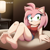 Size: 512x512 | Tagged: suggestive, ai art, artist:mobians.ai, amy rose, hedgehog, barefoot, feet, humanoid feet, looking at viewer, watermark