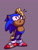 Size: 960x1280 | Tagged: safe, artist:skeletonpendeja, sonic the hedgehog, hedgehog, :o, classic sonic, dark skin, eyelashes, looking up, male, mouth open, purple background, simple background, solo, standing, yellow gloves