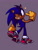 Size: 960x1280 | Tagged: safe, artist:skeletonpendeja, sonic the hedgehog, hedgehog, sonic adventure 2, alternate version, dark skin, eyelashes, looking back, male, pointing, purple background, simple background, smile, soap shoes, solo, star (symbol), yellow gloves