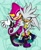 Size: 1300x1600 | Tagged: safe, artist:theydetectives, espio the chameleon, silver the hedgehog, hedgehog, abstract background, chameleon, duo, gay, holding each other, male, males only, one fang, shipping, silvio, smile, standing, style emulation, uekawa style