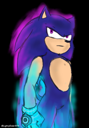 Size: 1250x1800 | Tagged: safe, artist:lighty-ender974, sonic the hedgehog, hedgehog, sonic prime s2, 2023, black background, frown, looking up, male, prism form, prism sonic, simple background, solo, standing