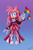 Size: 2100x3200 | Tagged: dead source, safe, artist:sundae2004, amy rose, hedgehog, 2023, abstract background, alternate universe, dress, female, flag, holding something, looking at viewer, pansexual, pansexual pride, pride, pride flag, scarf, signature, smile, solo, standing