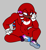 Size: 1829x2000 | Tagged: safe, artist:hedgiebeast, knuckles the echidna, echidna, 2023, bicurious, bicurious pride, blushing, flat colors, grey background, head rest, lidded eyes, looking offscreen, male, pride, simple background, sitting, solo