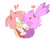 Size: 540x459 | Tagged: safe, artist:sonske, amy rose, blaze the cat, cat, hedgehog, 2017, amy x blaze, amy's halterneck dress, blaze's tailcoat, cute, exclamation mark, eyes closed, female, females only, heart, kiss, lesbian, shipping