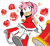 Size: 1458x1344 | Tagged: safe, artist:zan0tix, amy rose, hedgehog, dress, eyelashes, female, hammer, holding something, mouth open, piko piko hammer, rose, simple background, smile, solo, sparkles, white background
