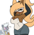 Size: 2083x2160 | Tagged: safe, artist:pdaisyff1, tangle the lemur, whisper the wolf, lemur, wolf, 2022, arms behind head, blushing, cleavage, duo, english text, female, females only, lesbian, nosebleed, presenting, shipping, simple background, smile, solo focus, standing, tangle x whisper, white background