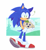 Size: 1832x2000 | Tagged: safe, artist:tomaturtles, sonic the hedgehog, hedgehog, sonic frontiers, abstract background, agender, cute, duo, ear fluff, holding them, koco, kocobetes, male, musical notes, smile, sonabetes, standing