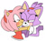 Size: 540x490 | Tagged: safe, artist:cherucat, artist:gaysilver, amy rose, blaze the cat, cat, hedgehog, 2017, amy x blaze, amy's halterneck dress, amybetes, blaze's tailcoat, blazebetes, cute, eyes closed, female, females only, flat colors, kiss on cheek, lesbian, shipping, simple background, white background