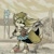Size: 1010x1010 | Tagged: safe, artist:the_khvostik, miles "tails" prower, sonic the hedgehog, fox, hedgehog, 2023, abstract background, aviator jacket, badge, duo, ear fluff, female, fence, goggles, heart, holding something, male, rope, screw, shirt, sitting, skirt, smile, solo focus, standing, tornado i, trans female, transgender, wrench