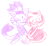 Size: 734x669 | Tagged: safe, artist:trainer-dawn, amy rose, blaze the cat, cat, hedgehog, 2016, amy x blaze, amy's halterneck dress, blaze's tailcoat, clothes, cute, dress, eyes closed, female, females only, holding hands, lesbian, shipping, sketch