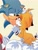 Size: 1536x2048 | Tagged: safe, artist:bluebox, miles "tails" prower, sonic the hedgehog, fox, hedgehog, 2023, blushing, duo, floppy ears, gay, head pat, heart, heart eyes, kiss on nose, lidded eyes, looking at each other, male, males only, outline, shipping, simple background, smile, sonic x tails, standing