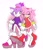 Size: 1419x1633 | Tagged: safe, artist:jumper_coach, amy rose, blaze the cat, cat, hedgehog, 2022, amy x blaze, amy's halterneck dress, blaze's tailcoat, blushing, clothes, cute, dress, eyes closed, female, females only, holding hands, lesbian, shipping, walking
