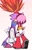 Size: 1049x1660 | Tagged: safe, artist:coldspace, amy rose, blaze the cat, cat, hedgehog, 2023, amy x blaze, amy's halterneck dress, blaze's tailcoat, blushing, cute, dress, female, females only, fire, flame, kiss, lesbian, shipping