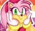Size: 1440x1297 | Tagged: safe, artist:sadcrocs, amy rose, hedgehog, alternate version, female, head rest, icon, lesbian, lesbian amy, lesbian pride, looking at viewer, outline, pride, pride flag background, smile, solo, sparkles