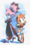 Size: 540x788 | Tagged: safe, artist:nanolovesyou, amy rose, blaze the cat, cat, hedgehog, 2023, amy x blaze, amy's halterneck dress, blaze's tailcoat, clothes, cute, dress, female, females only, hands on back, lesbian, looking back, shipping