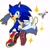 Size: 2048x2048 | Tagged: safe, artist:sonic3_da, sonic the hedgehog, 2023, looking at viewer, looking back, looking back at viewer, male, orange outline, outline, reaching towards the viewer, signature, simple background, smile, smiling at viewer, soap shoes, solo, sparkles, star (symbol), white background