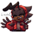 Size: 1693x1554 | Tagged: safe, artist:halcyon-pandion, oc, oc:matilda the ant, ant, claws, clothes, dark skin, english text, eyes closed, female, oc only, one fang, simple background, smile, solo, white background