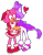 Size: 540x697 | Tagged: safe, artist:lovcor-femme, amy rose, blaze the cat, cat, hedgehog, 2020, amy x blaze, blaze's tailcoat, blushing, cute, female, females only, hands on back, heart eyes, hearts, kiss on cheek, lesbian, lolita, pie, shipping, sweet lolita