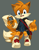 Size: 1000x1294 | Tagged: safe, artist:bleedman, miles "tails" prower, fox, bag, blue eyes, jacket, machinery, male, orange fur, shirt, shoes, sneakers, socks