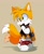 Size: 1037x1280 | Tagged: safe, artist:hikariviny, miles "tails" prower, fox, bag, blue eyes, clothes, jacket, looking back, looking offscreen, male, orange fur, shirt, shoes, simple background, smile, sneakers, socks