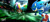 Size: 6250x2800 | Tagged: safe, artist:frankwolf14, knuckles the echidna, miles "tails" prower, sonic the hedgehog, 2021, abstract background, building, extreme gear, grin, looking at viewer, reaching towards the viewer, redraw, riders style, signature, smile, smiling at viewer, sonic riders, splash, team sonic, water