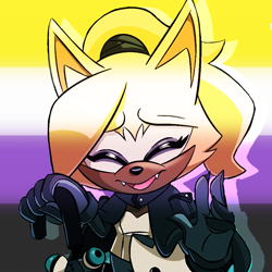 Size: 750x750 | Tagged: safe, artist:sonic-hedgekin, whisper the wolf, icon, nonbinary, nonbinary pride, solo