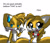 Size: 830x710 | Tagged: safe, artist:arcticcryptid, miles "tails" prower, oc, fox, 2009, dialogue, duo, english text, eyelashes, female, gender swap, looking at viewer, male, millie "tailsko" prower, mouth open, pointing, rule 63, self paradox, shrunken pupils, simple background, standing, sweatdrop, white background