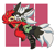 Size: 2765x2599 | Tagged: safe, artist:sonamy43, gadget the wolf, infinite the jackal, jackal, wolf, 2021, abstract background, angry, black eye, bleeding, bleeding from mouth, blood, bruise, carrying them, duo, gay, injured, looking offscreen, male, males only, outline, rookinite, scratch (injury), shipping, wound