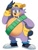 Size: 365x479 | Tagged: safe, artist:drawloverlala, rotor walrus, walrus, archie sonic online, cap, gloves, green eyes, male, purple fur, shoes