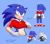 Size: 2048x1802 | Tagged: dead source, safe, artist:mingkeuuyu, silver the hedgehog, sonic the hedgehog, hedgehog, blue background, blushing ears, bust, character name, crop jacket, cute, duo, duo female, english text, female, female symbol, females only, gender swap, lesbian, question mark, r63 shipping, shipping, silvabetes, silver x sonic, simple background, smile, solo focus, sonabetes, standing, walking, zip