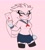 Size: 1850x2048 | Tagged: dead source, safe, artist:mingkeuuyu, silver the hedgehog, hedgehog, blushing, blushing ears, clenched fist, female, frown, gender swap, heart, holding something, letter, lidded eyes, looking away, love letter, neck fluff, pink background, schoolgirl outfit, simple background, solo, standing, sweatdrop, tsundere