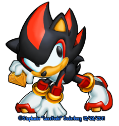 Size: 400x424 | Tagged: safe, artist:lululunabuna, shadow the hedgehog, hedgehog, chaos emerald, classic shadow, classic style