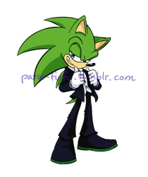 Size: 500x594 | Tagged: safe, artist:sukajisplats, scourge the hedgehog, hedgehog, male, suit