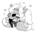 Size: 1461x1353 | Tagged: safe, artist:projectshadovv, tangle the lemur, whisper the wolf, 2023, cute, duo, eyes closed, greyscale, heart, hugging, lesbian, shipping, simple background, smile, standing, tangabetes, tangle x whisper, whispabetes, white background