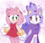 Size: 540x514 | Tagged: safe, artist:plushybluecat, amy rose, blaze the cat, cat, hedgehog, 2022, abstract background, amy x blaze, amy's halterneck dress, blaze's tailcoat, cute, duo, female, females only, hearts, holding hands, lesbian, looking at each other, shipping